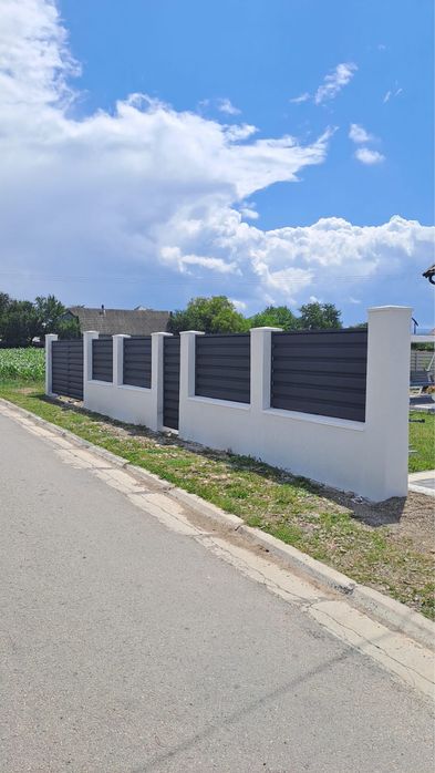 Gard din tabla T35 – model modern culoare antracit