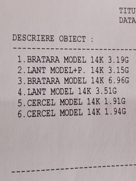 Vand aur 14K diferite obiecte