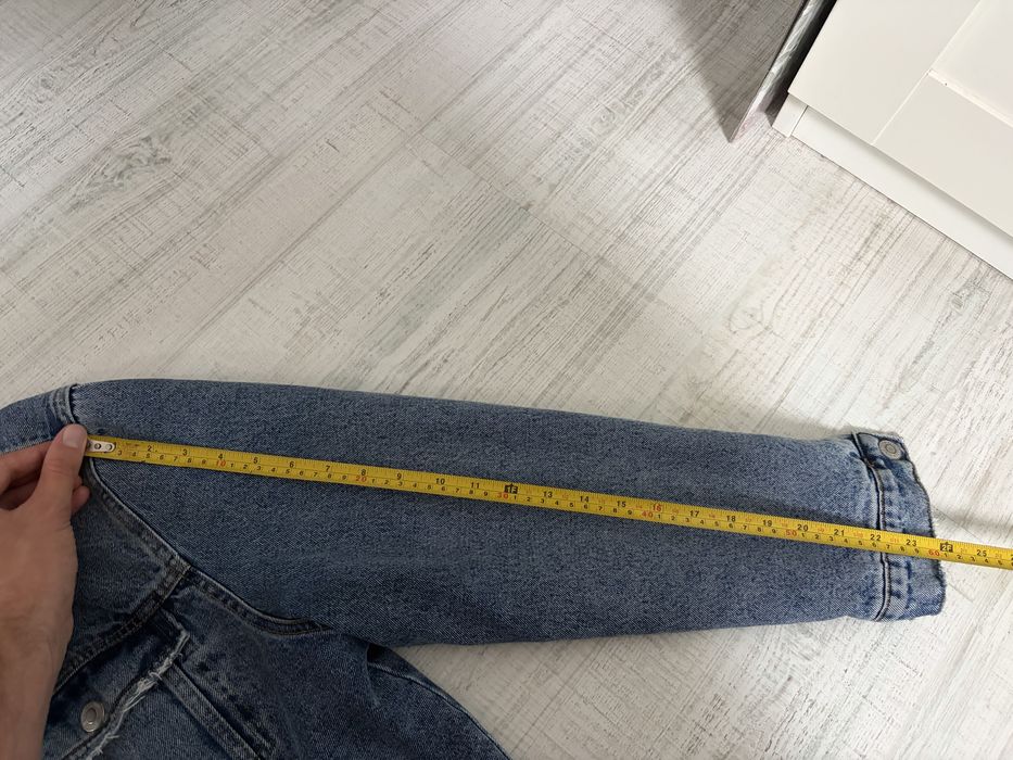Geaca groasa de blugi Bershka imblanita, albastra, marime M