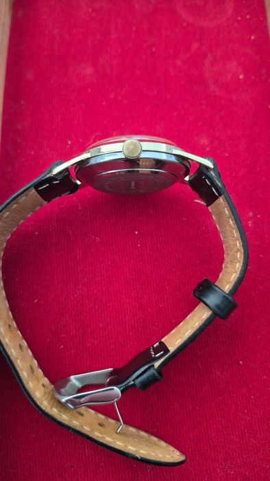 Ceas de mana mecanic elvetian LANTEX SWISS gold dama unisex auriu curea piele
