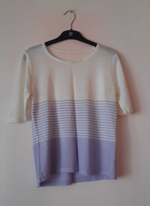 Bluza alb cu mov transparenta