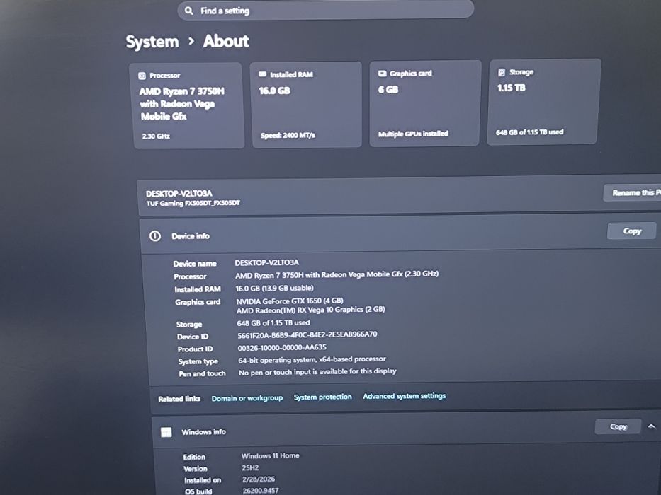 Asus tuf gaming fx505dt