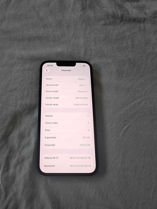 iPhone 14 128GB ca nou 100% baterie
