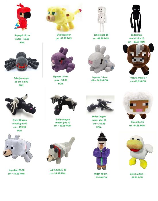 Jucarii copii plusuri Minecraft, figurine, masinute seturi constructie