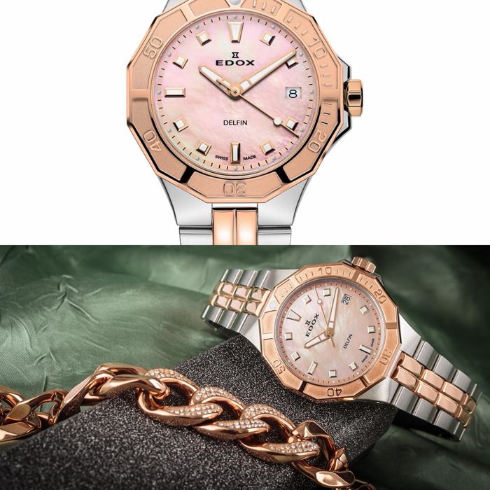 EDOX Delfin Diver Lady Дамски Часовник Швейцарски
