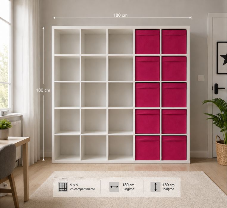 Bibleoteca Dulap rafturi alb 180x180 Ikea
