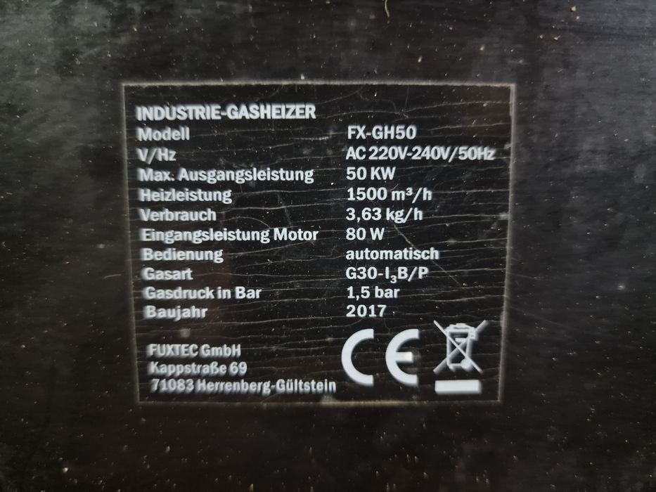 Tun căldură GPL, automat - FUXTEC - 50 Kw - perfect funcțional