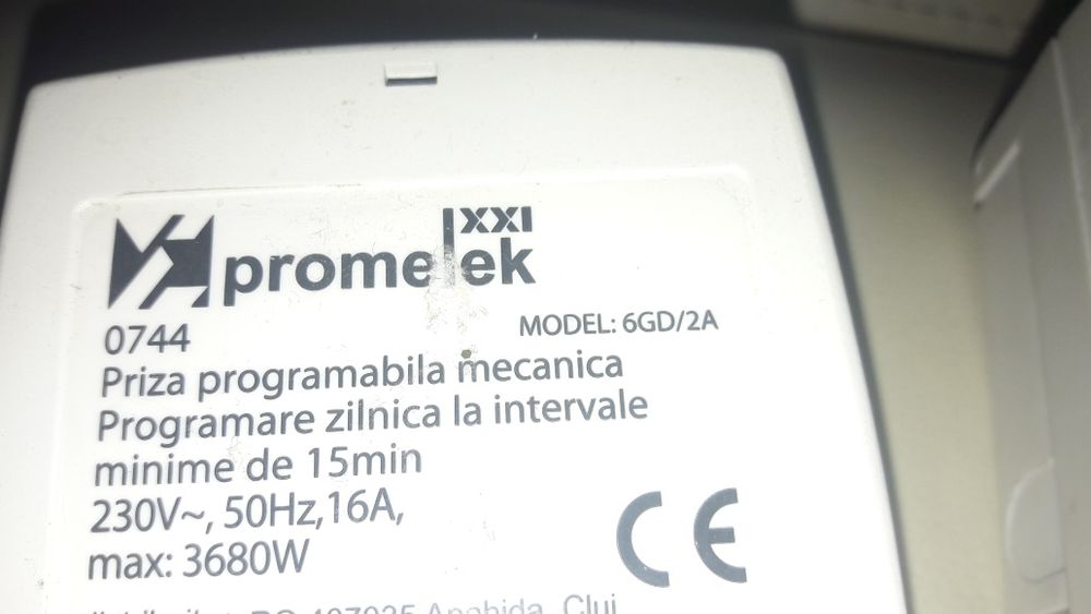 Priza programabila 24h, analogica max. 3680W/16A, AC220-240V, 50 / 60H