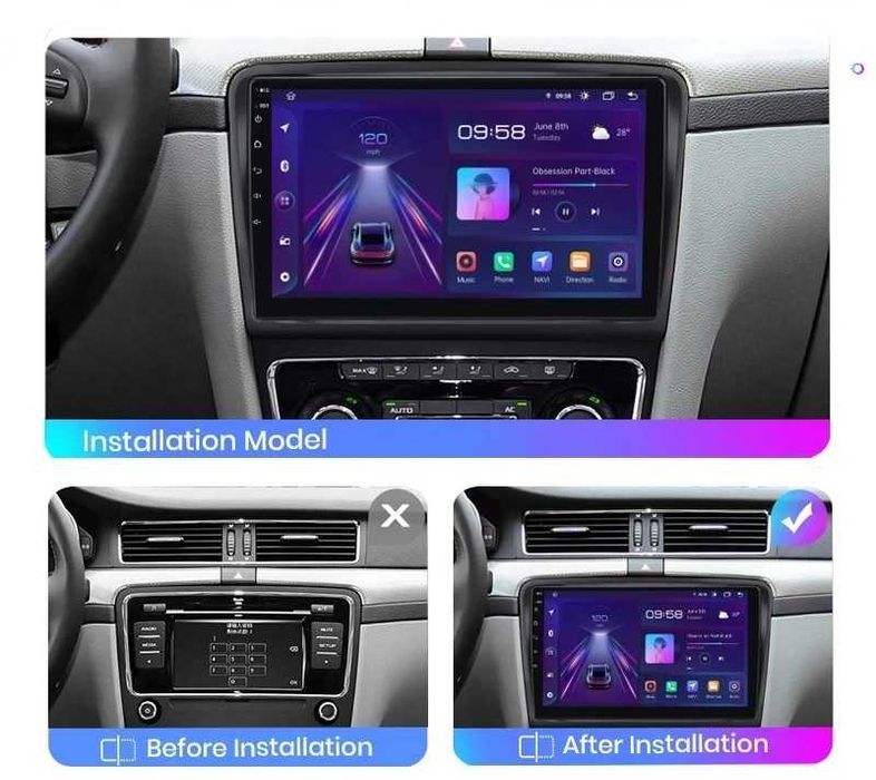 Navigatie Skoda Superb 2 2008 - 2015 CarPlay AndroidAuto mib columbus