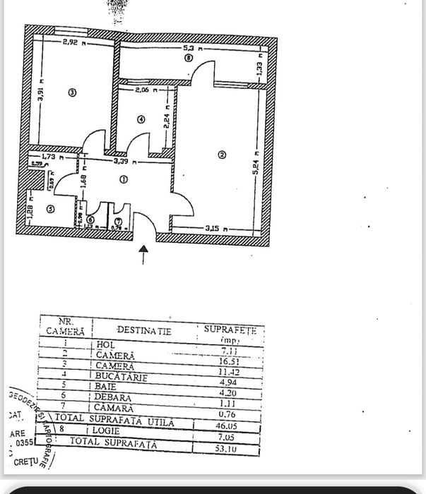 Vand apartament 2 camere, scoala 194