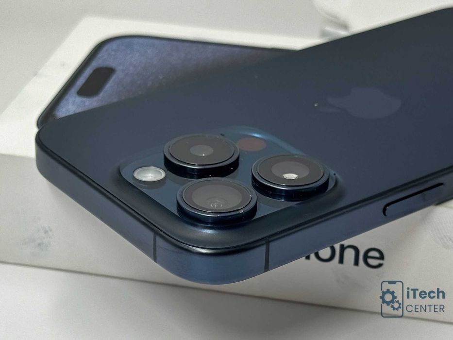 iPhone 15 Pro, 128GB, Blue Titanium, НЕРАЗЛИЧИМ ОТ НОВ, 1г. ГАРАНЦИЯ!