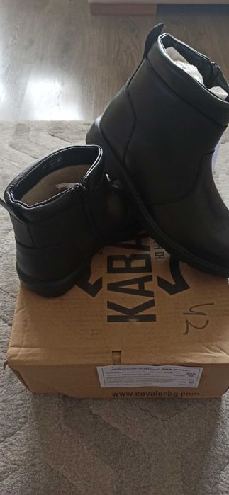 Нови мъжки боти, 42 н. от ест. кожа (телешки бокс)