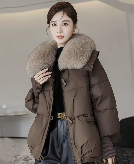 Дамско кафяво зимно яке