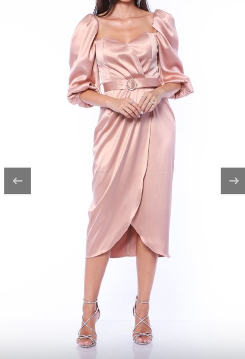 Rochie saten lungime midi