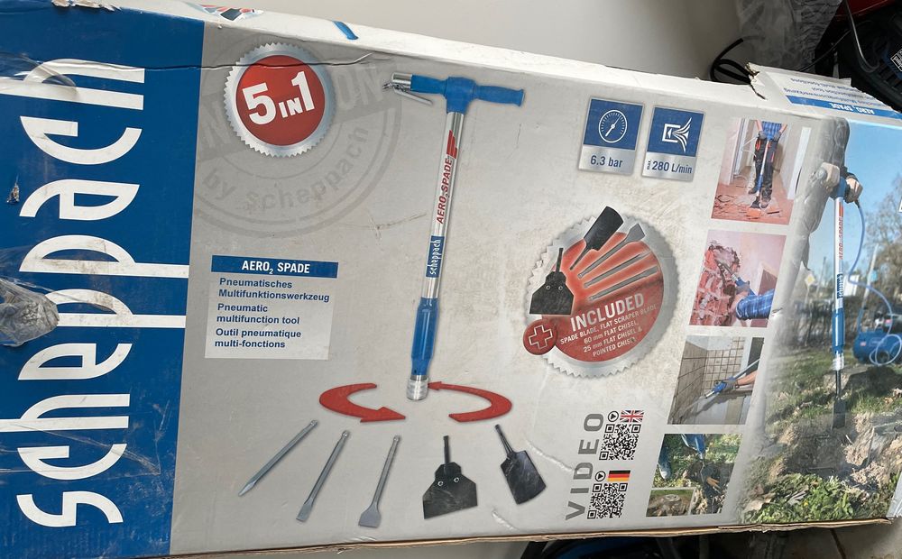 Пневматичен инструмент Scheppach AERO 2 SPADE, 5 в 1, 6.3 бара