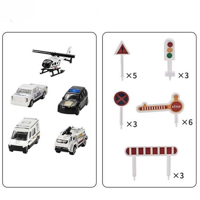 Garaj auto copii 4niveluri culift electric, piste si masini de politie