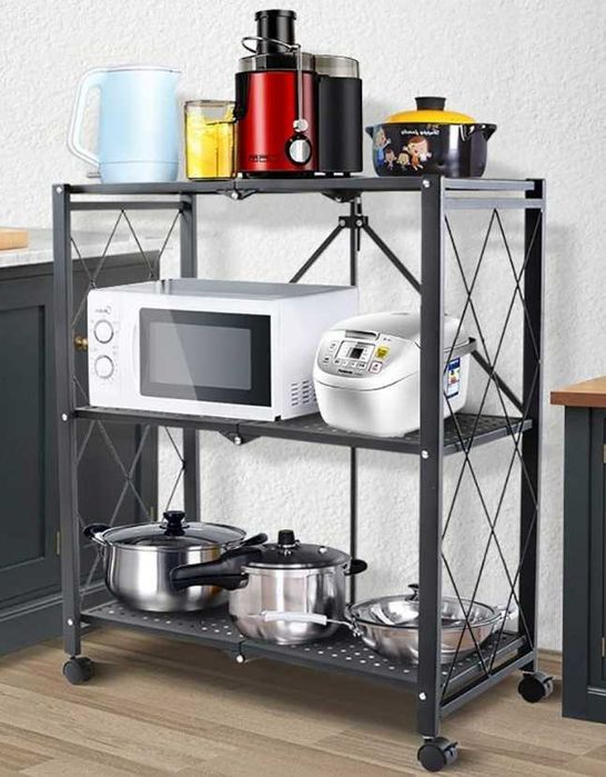 Доставка. Cкладной стеллаж с колесом 3 этаж s15