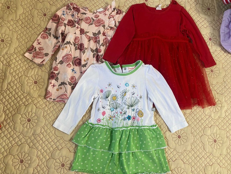 Lot Rochie ocazie maneca lunga iarna bebe copii marime 74 6-9 luni