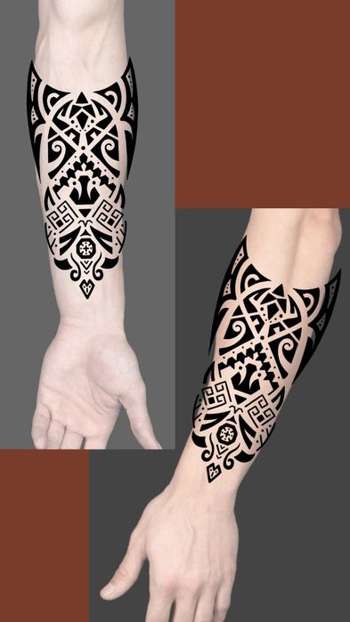 Тату Астана. Полинезия. Трайбл. Орнаментал.