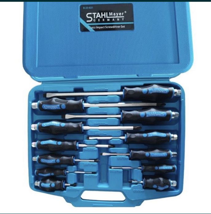 Ударни отверки комплект 12 части в куфар StahlMayer
