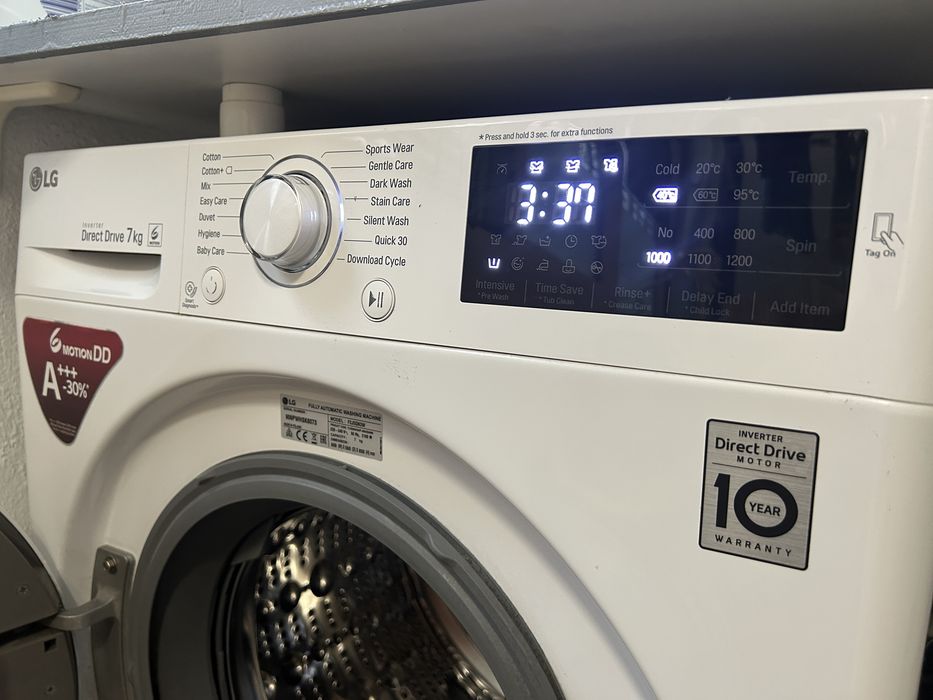 Masina de spalat rufe LG F2J5QN3W, 7 kg, A+++