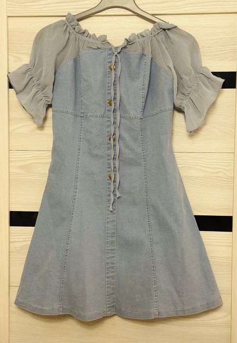 Платье джинса мини