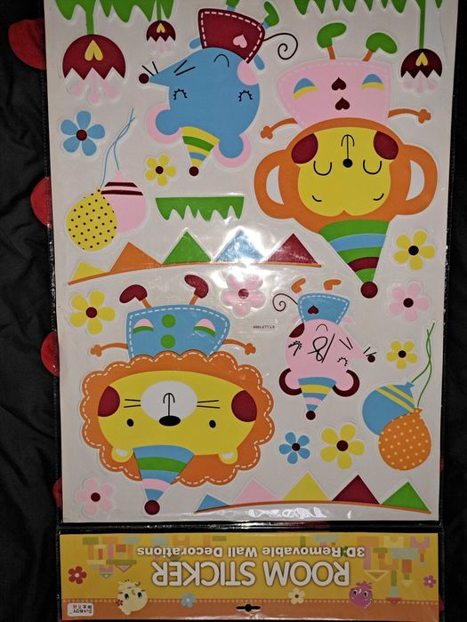 Sticker 3d spuma cu animale pentru camera copilului