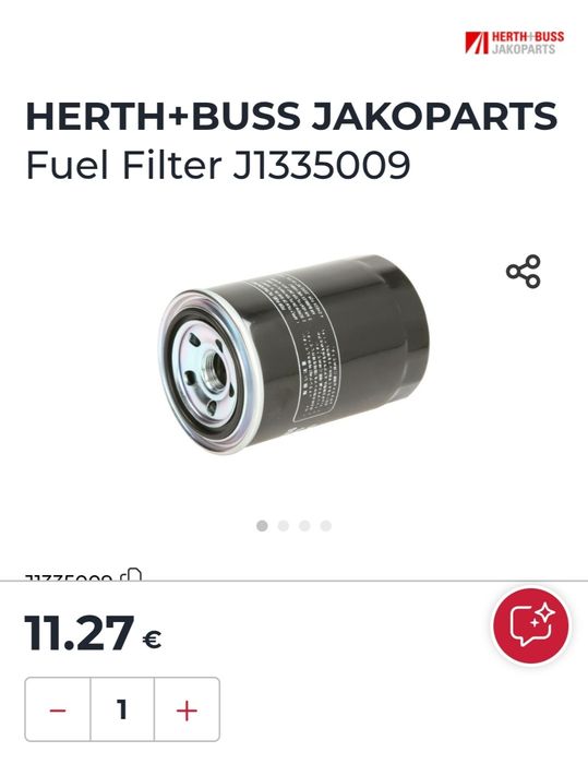 Горивен филтър HERTH+BUSS JAKOPARTS J1335009