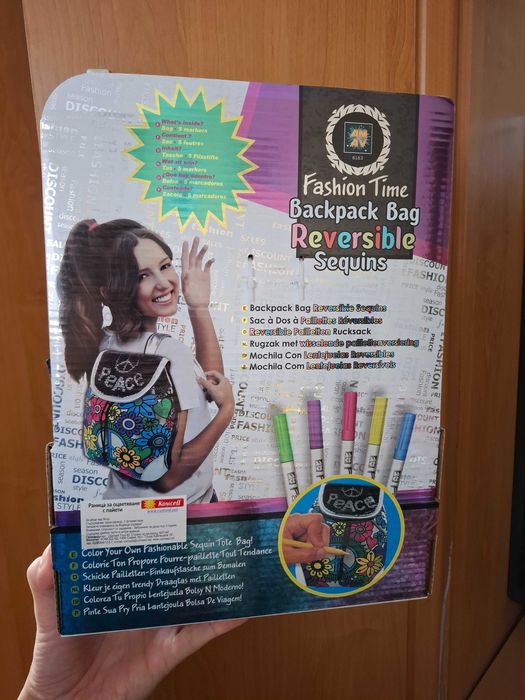 Раница за оцветяване с пайети Backpack Bag Reversible Sequins