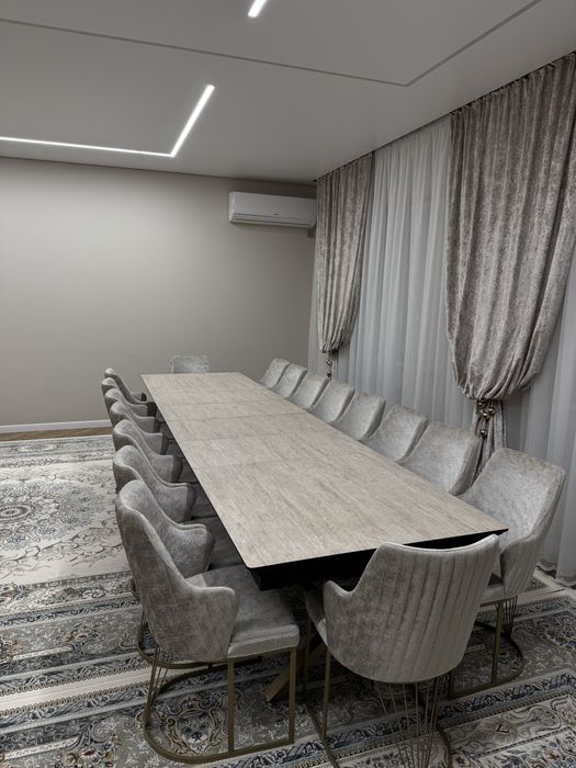 Үлкен дастархан стол + орындықтар