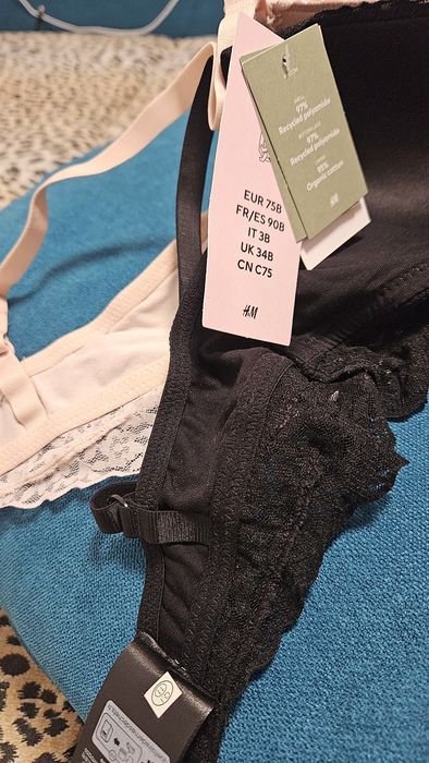 Set 2 sutiene alăptare căptușite noi, H&M 75B