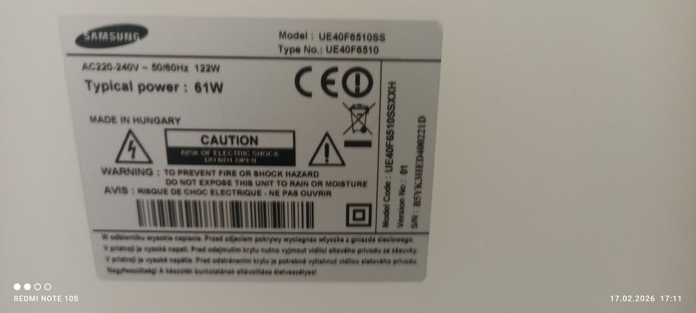 3D smart TV Samsung UE40F6510ss