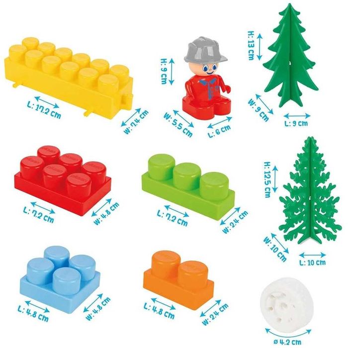 Set constructie Pilsan  368 piese in utie de depozitare cu roti