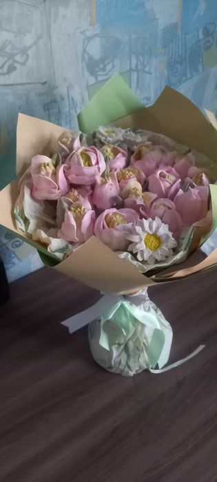 Букет цветов из зефира