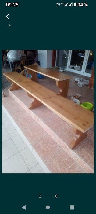 vând bancă inox lemn masiv