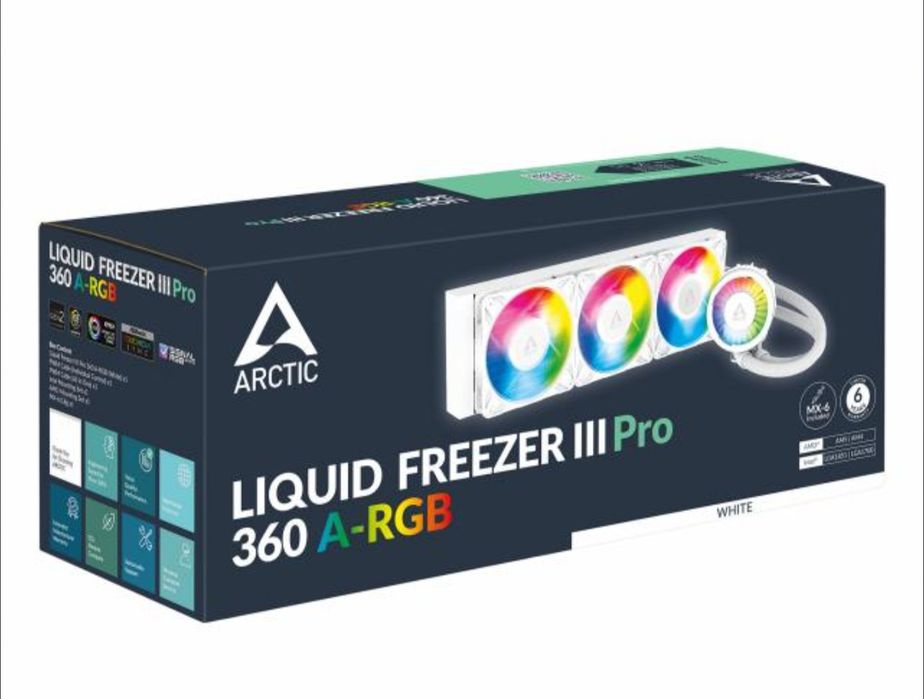 Arctic liquid freezer 360 AIO iii pro argb white водно охлаждане  бяло