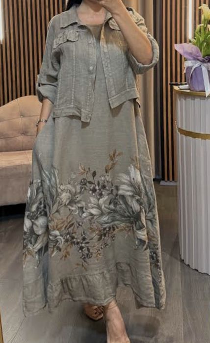Rochie din in si cu camasa
