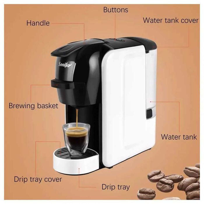 Капсульная кофемашина SONIFER sf-3539, белый qahva mashinasi kv18