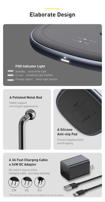 Baseus 2в1 Держатель Swan Magnetic Wireless MagSafe for iPhone 14 & 15