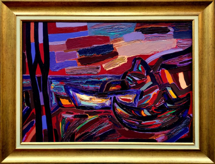 Генко Генков, живописен морски пейзаж - "Лодки"