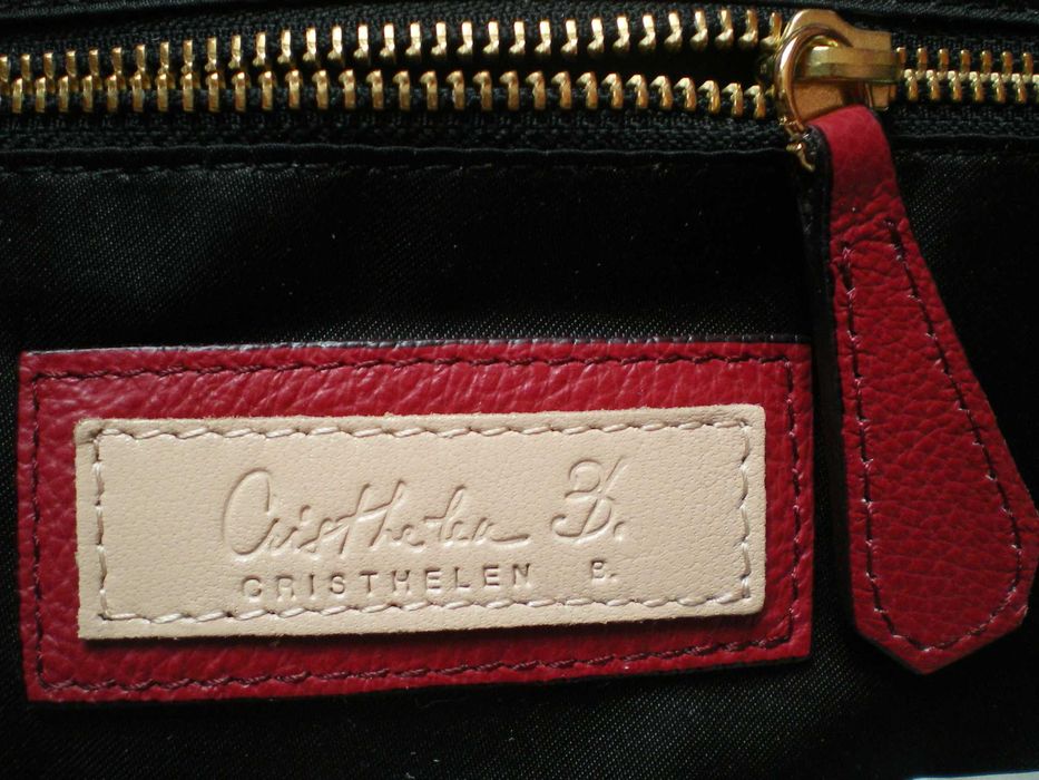 Musette rosu Ferarri, noua, piele naturala