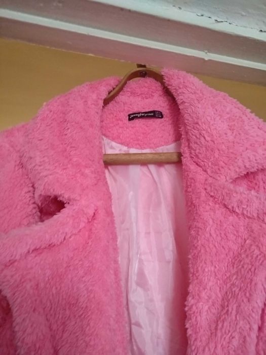 Розовая шубка тедди