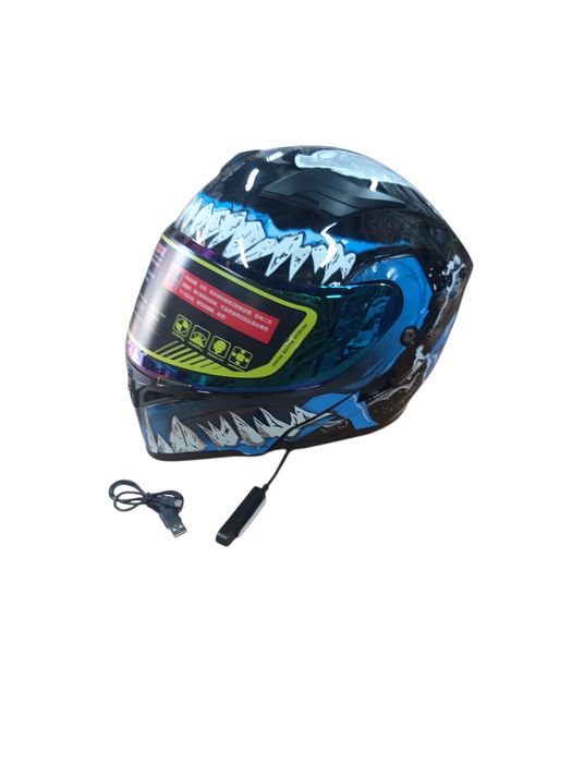 Каска №3896-2 BL/M Модулна Bluetooth мотоциклетна каска