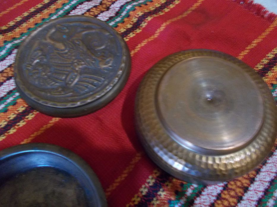 Стара медна кутия с капак + пепелник