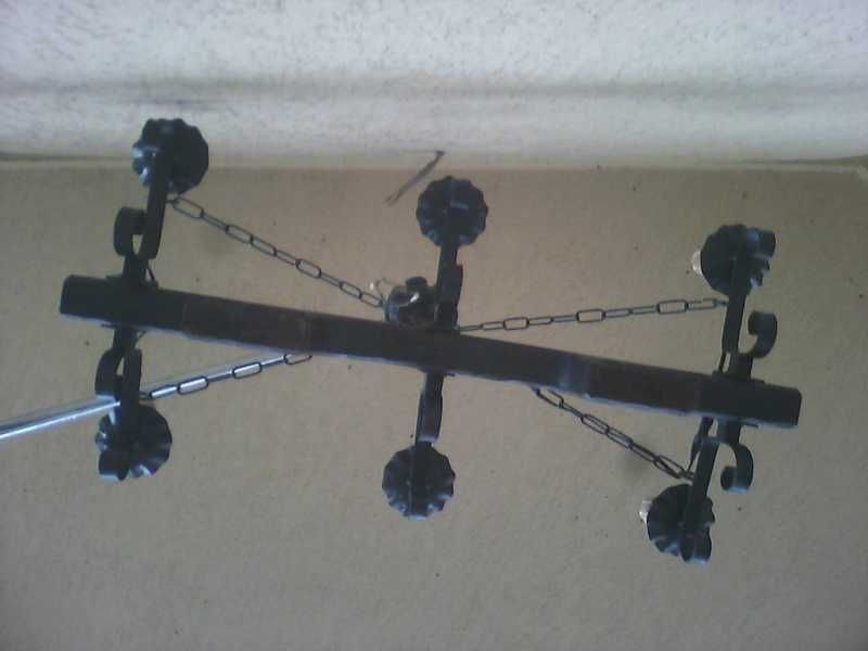 Candelabru din lemn si fier forjat