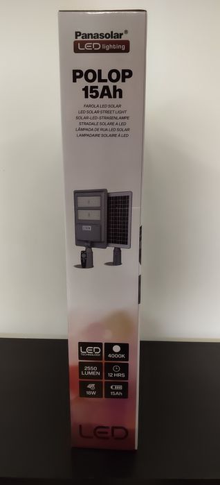Lampă solară 18W 4000K 2550LM