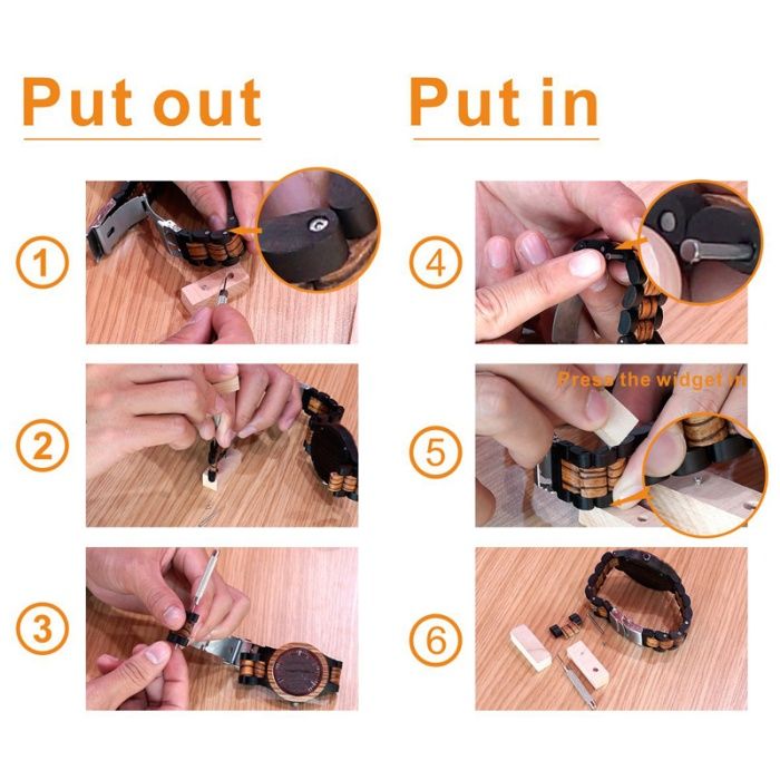 Bobo Bird ceas lemn lux cu curea lemn otel cutie P18 femei