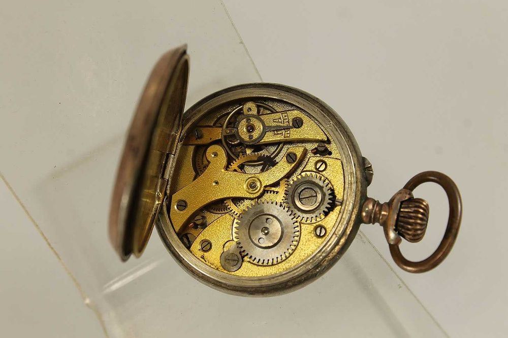 Сребро С Позлата Дамски Сребърен Джобен Часовник Цилиндър 19 Век