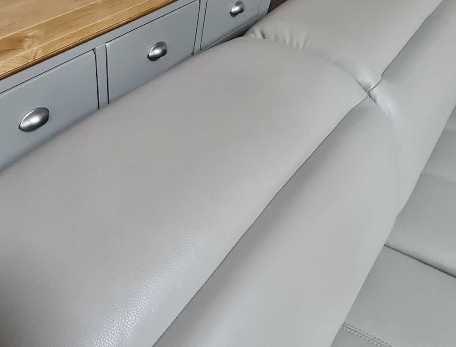 Сив кожен диван тройка "Marvella"