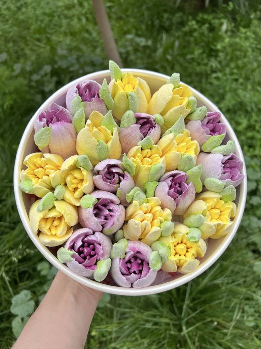 Зефирные цветы из натуральных ингридиентов